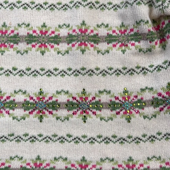 Moda International Holiday off the shoulder/cowl snowflake bling sweater szM - Picture 3 of 5